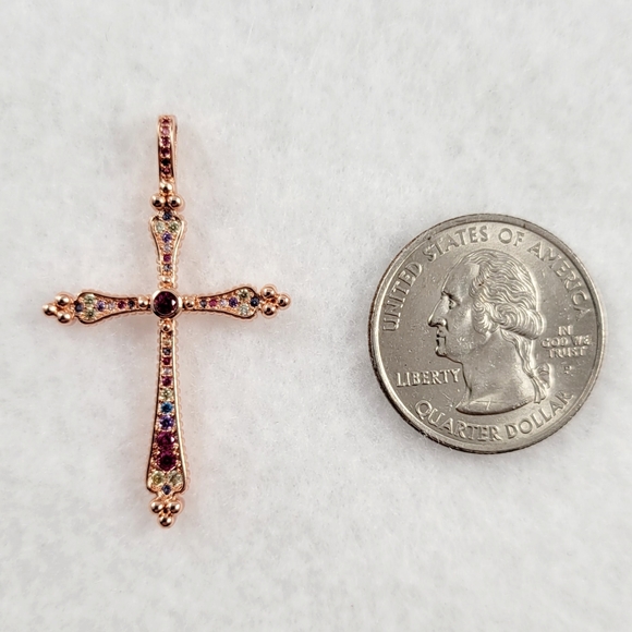 Rose Gold Cross Pendant - Picture 4 of 8